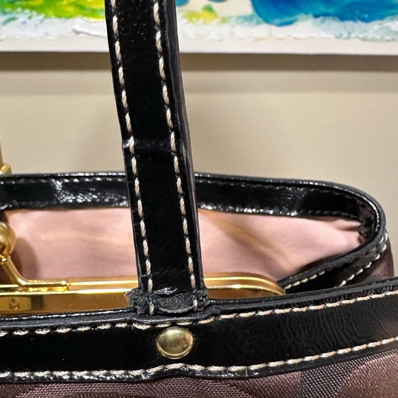 Coach Dark Brown Kiss Lock Purse - Picture 7 of 11